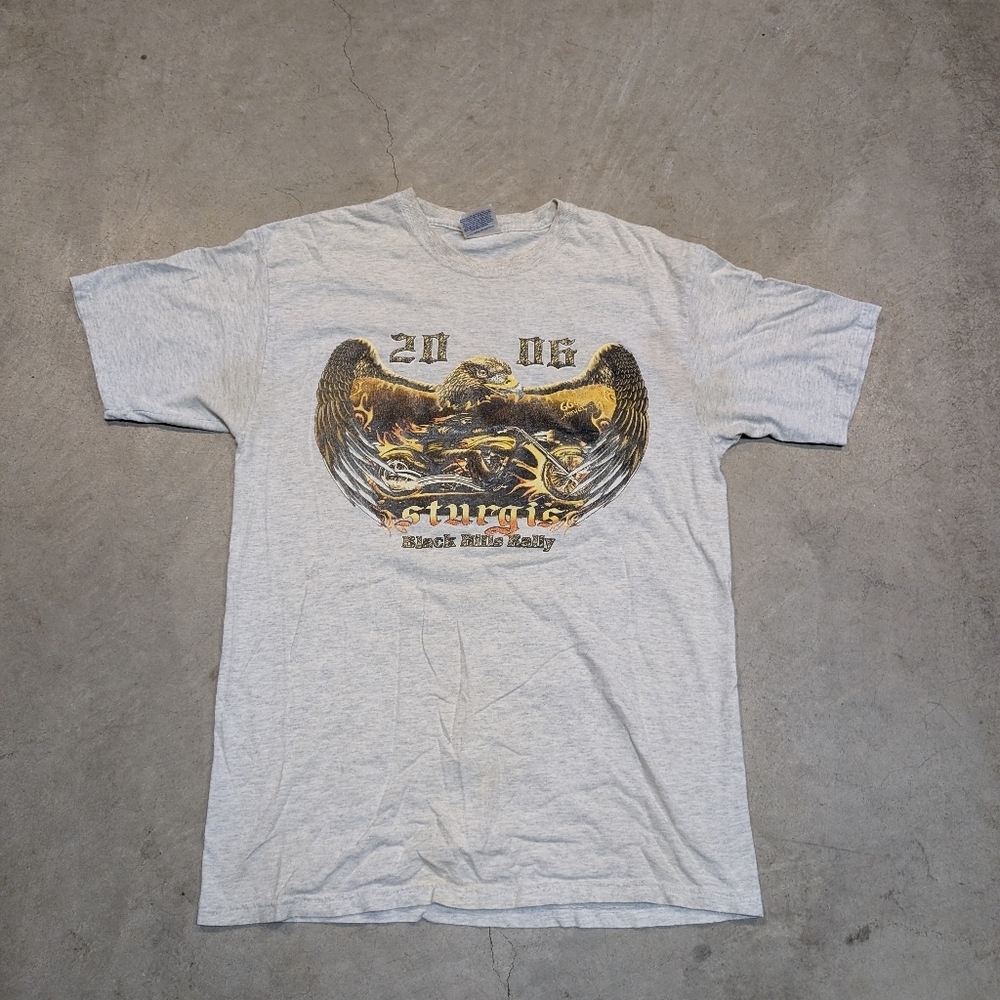 2006 Sturgis Black Hills Rally Mens M Hanes Stained Shirt
